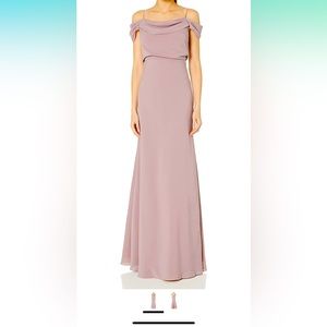 NWT. Jenny Yoo Sabine dress, color is fig, material is stretch crepe..